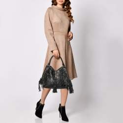 Pre Owned حقيبة يد توتس إيترو جلد أسود مزخرفة