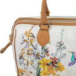 Pre Owned Etro Multicolor Floral Print Coated Canvas and Leather Boston Bag