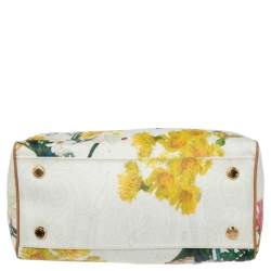 Pre Owned Etro Multicolor Floral Print Coated Canvas and Leather Boston Bag