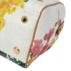 Pre Owned Etro Multicolor Floral Print Coated Canvas and Leather Boston Bag