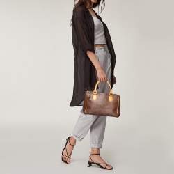 مملوكة مسبقًا حقيبة ساتشل إيترو جلد وكانفاس مقوى مطبوع بايزلي متعدد الألوان