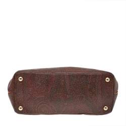 مملوكة مسبقًا حقيبة ساتشل إيترو جلد وكانفاس مقوى مطبوع بايزلي متعدد الألوان