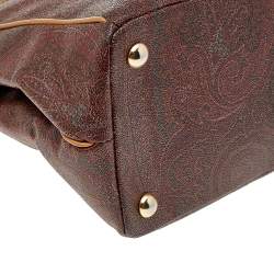 مملوكة مسبقًا حقيبة ساتشل إ يترو جلد وكانفاس مقوى مطبوع بايزلي متعدد الألوان