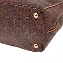 مملوكة مسبقًا حقيبة ساتشل إيترو جلد وكانفاس مقوى مطبوع بايزلي متعدد الألوان