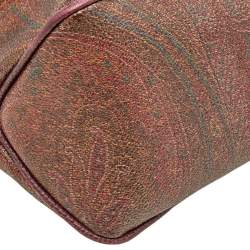 Pre Owned حقيبة كتف إيترو كانفاس مقوى بطبعة بيزلي بني بقلاب