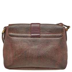 Pre Owned حقيبة كتف إيترو كانفاس مقوى بطبعة بيزلي بني بقلاب