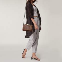 Pre Owned حقيبة كتف إيترو جلد نقشة التمساح وكانفاس مقوى مطبوع بايزلي متعدد الألوان 