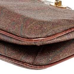 Pre Owned حقيبة كتف إيترو جلد نقشة التمساح وكانفاس مقوى مطبوع بايزلي متعدد الألوان 