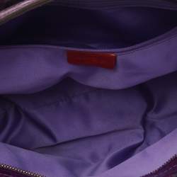 Pre Owned Etro Tri-colored Croc Embossed Leather And Velvet Satchel