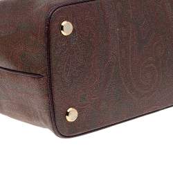 Pre Owned حقيبة يد توتس إيترو جلد بنقشة السحلية وكانفاس مقوى بطبعة بيزلي متعددة الألوان 