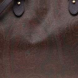 Pre Owned حقيبة يد توتس إيترو جلد بنقشة السحلية وكانفاس مقوى بطبعة بيزلي متعددة الألوان 