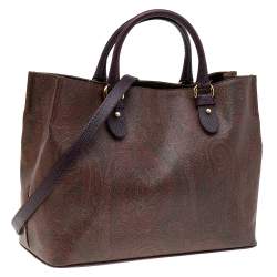 Pre Owned حقيبة يد توتس إيترو جلد بنقشة السحلية وكانفاس مقوى بطبعة بيزلي متعددة الألوان 