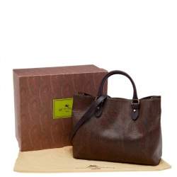 Pre Owned حقيبة يد توتس إيترو جلد بنقشة السحلية وكانفاس مقوى بطبعة بيزلي متعددة الألوان 