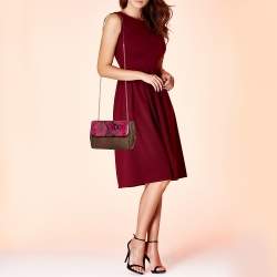 Pre Owned Etro Multicolor Paisley Canvas and Python Embossed Leather Shoulder Bag