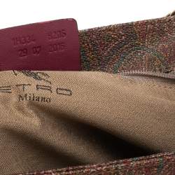 Pre Owned Etro Multicolor Paisley Canvas and Python Embossed Leather Shoulder Bag