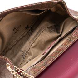 Pre Owned Etro Multicolor Paisley Canvas and Python Embossed Leather Shoulder Bag