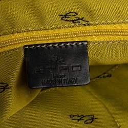 مملوكة مسبقًا حقيبة يد  إترو شوبر جلد وكانفاس بايزلي أسود / برتقالي 