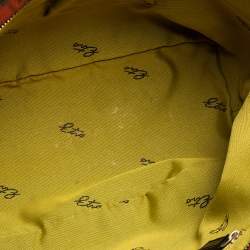 مملوكة مسبقًا حقيبة يد  إترو شوبر جلد وكانفاس بايزلي أسود / برتقالي 