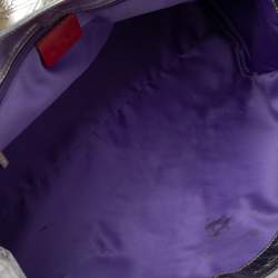 Pre Owned Etro Metallic Gold/Silver Paisley Embossed Leather Tote