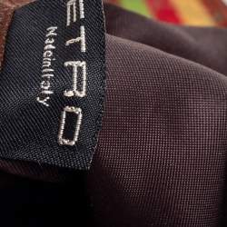 Pre Owned Etro Brown Fabric Logo Embroidered Hobo