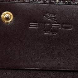 Etro Multicolor Python Effect Leather Flap Continental Wallet