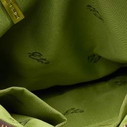Pre Owned Etro Brown Paisley Print Coated Canvas Shoulder Bag