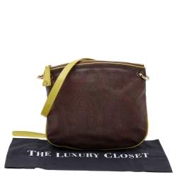 Pre Owned Etro Brown Paisley Print Coated Canvas Shoulder Bag