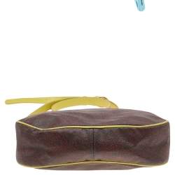Pre Owned Etro Brown Paisley Print Coated Canvas Shoulder Bag