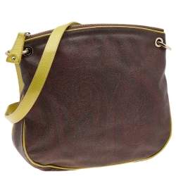 Pre Owned Etro Brown Paisley Print Coated Canvas Shoulder Bag