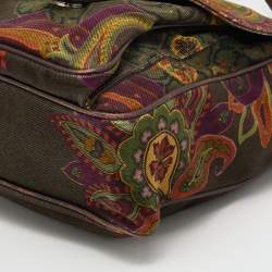 Pre Owned Etro Multicolor Paisley Fabric and Leather Messenger Bag