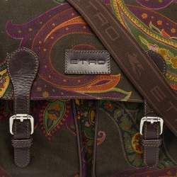 Pre Owned Etro Multicolor Paisley Fabric and Leather Messenger Bag