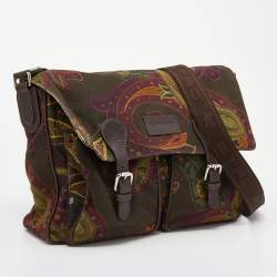 Pre Owned Etro Multicolor Paisley Fabric and Leather Messenger Bag