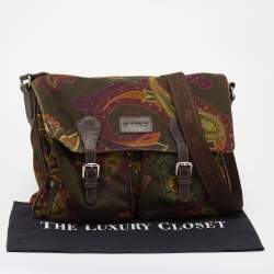 Pre Owned Etro Multicolor Paisley Fabric and Leather Messenger Bag