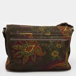 Pre Owned Etro Multicolor Paisley Fabric and Leather Messenger Bag