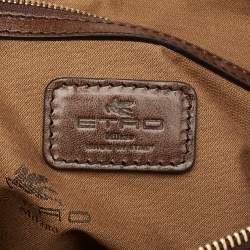 مملوكة مسبقًا Etro Multicolor Paisley Printed Coated Canvas And Leather Patchwork Tote