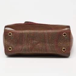 مملوكة مسبقًا Etro Multicolor Paisley Printed Coated Canvas And Leather Patchwork Tote