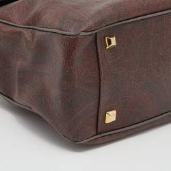 Pre Owned Etro Multicolor Paisley Print Coated Canvas and Leather Satchel