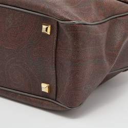Pre Owned Etro Multicolor Paisley Print Coated Canvas and Leather Satchel