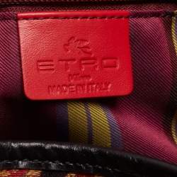 Pre Owned Etro Black Canvas Jacquard Tote