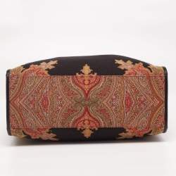 Pre Owned Etro Black Canvas Jacquard Tote