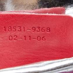 Pre Owned Etro Metallic Silver Leather Flap Crossbody Bag