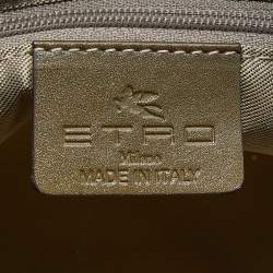 مملوكة مسبقًا حقيبة يد شوبر إيترو جلد وكانفاس مقوى نقشة بيزلي متعددة الألوان