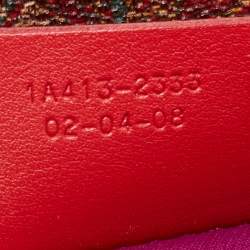 Pre Owned Etro Multicolor Paisley Printed Croc Embossed Leather Shoulder Bag