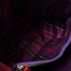 Pre Owned Etro Multicolor Leather And Goat Hair Top Zip Satchel