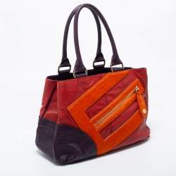 Pre Owned Etro Multicolor Leather And Goat Hair Top Zip Satchel