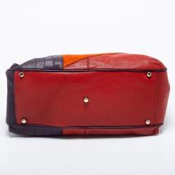 Pre Owned Etro Multicolor Leather And Goat Hair Top Zip Satchel