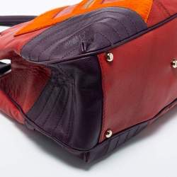 Pre Owned Etro Multicolor Leather And Goat Hair Top Zip Satchel