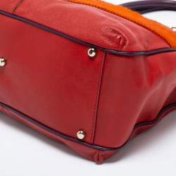 Pre Owned Etro Multicolor Leather And Goat Hair Top Zip Satchel
