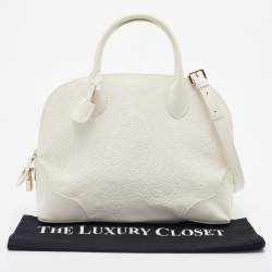 Pre Owned Etro White Paisley Embossed Leather Satchel