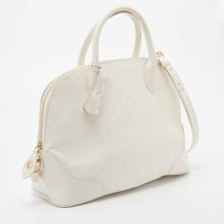 Pre Owned Etro White Paisley Embossed Leather Satchel